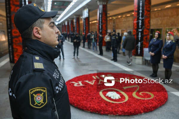 20 Yanvar şəhidlərinin xatirəsi metronun "20 Yanvar" stansiyasında yad edilir