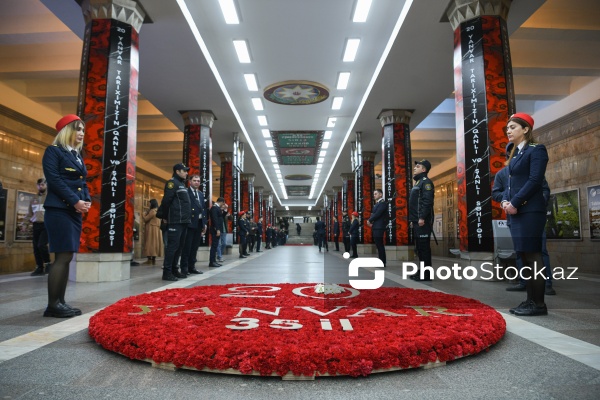 20 Yanvar şəhidlərinin xatirəsi metronun "20 Yanvar" stansiyasında yad edilir