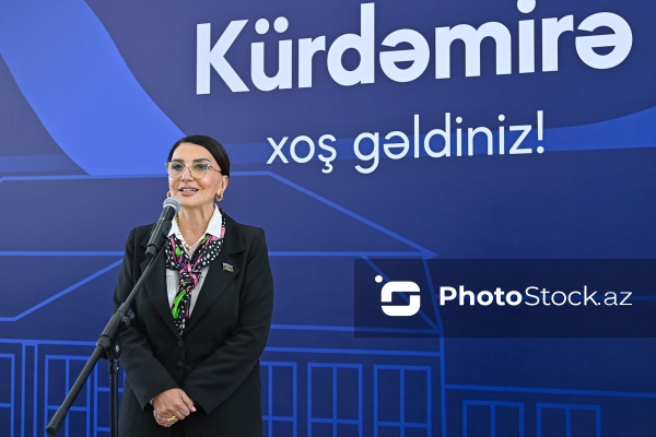 Jalə Əliyeva - Yenidən qurulan Kürdəmir stansiyasının açılışında