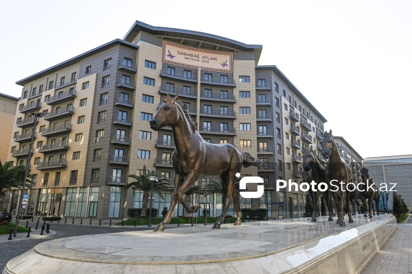 "Ağ Şəhər"də açılışı olan "Qarabağ atları" heykəltaraşlıq kompleksi