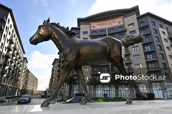 "Ağ Şəhər"də açılışı olan "Qarabağ atları" heykəltaraşlıq kompleksi