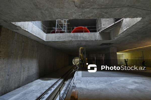 "Bakı Metropoliteni"nin "B-04" stansiyasında davam edən tikinti işləri