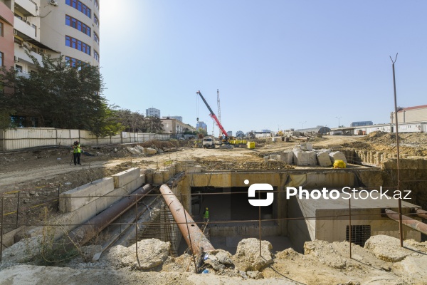 "Bakı Metropoliteni"nin "B-04" stansiyasında davam edən tikinti işləri