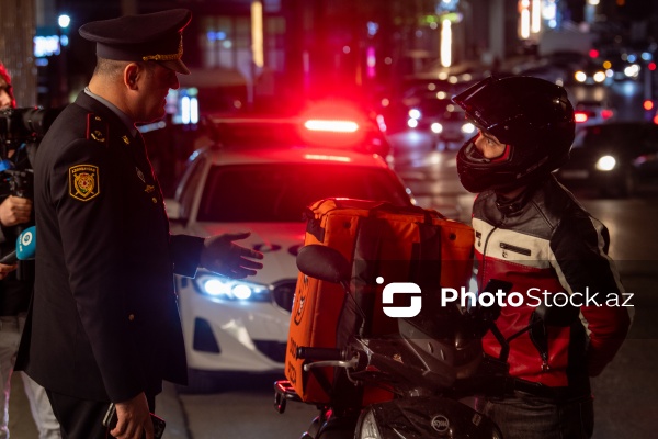 Bakıda yol polisindən motosiklet sürücülərinə qarşı gecə reydi