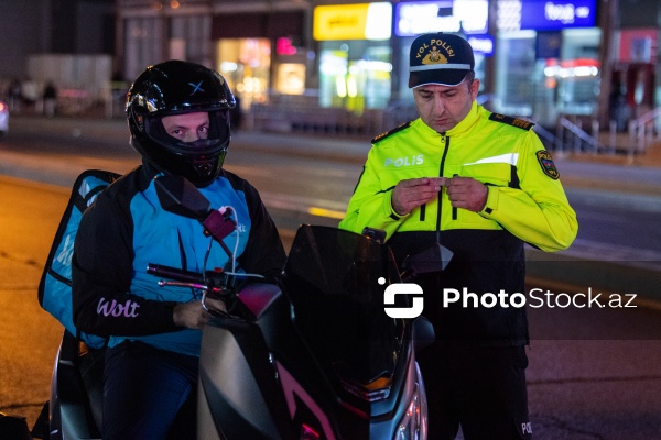 Bakıda yol polisindən motosiklet sürücülərinə qarşı gecə reydi