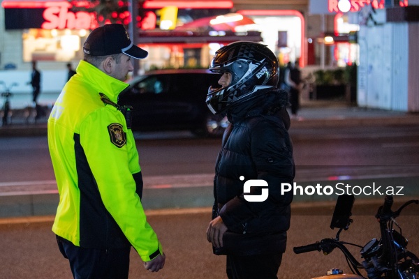 Bakıda yol polisindən motosiklet sürücülərinə qarşı gecə reydi