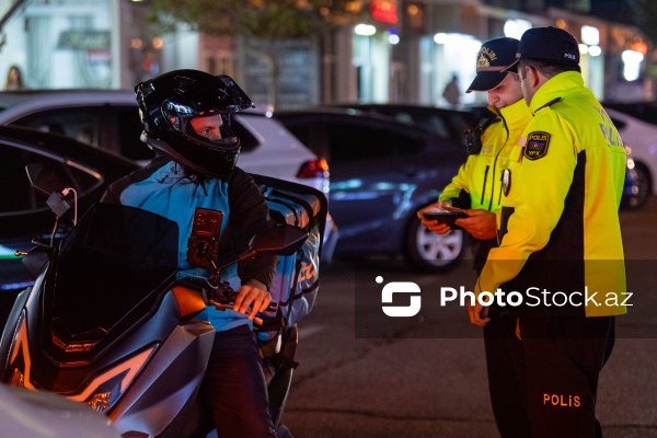 Bakıda yol polisindən motosiklet sürücülərinə qarşı gecə reydi