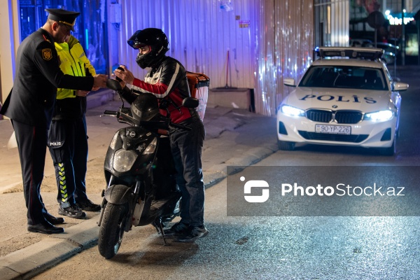 Bakıda yol polisindən motosiklet sürücülərinə qarşı gecə reydi