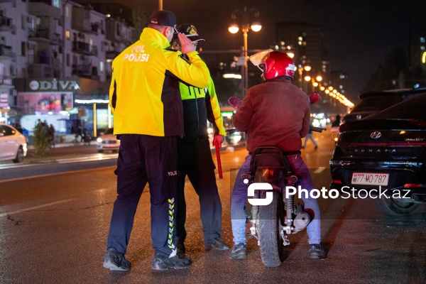 Bakıda yol polisindən motosiklet sürücülərinə qarşı gecə reydi