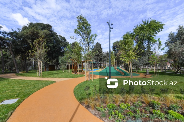 Bakının Nərimanov rayonunda salınan yeni park
