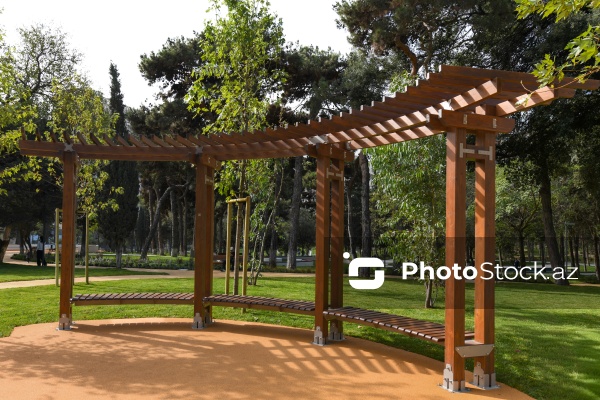 Bakının Nərimanov rayonunda salınan yeni park
