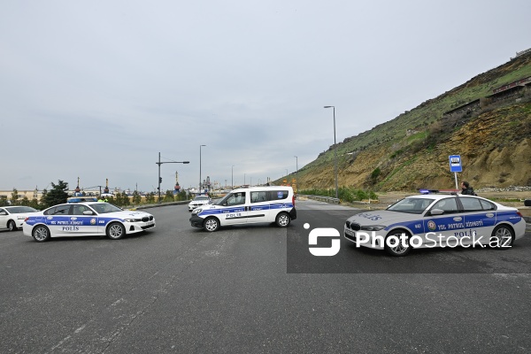 Bibiheybət yolunda yaranmış torpaq sürüşməsi təhlükəsi