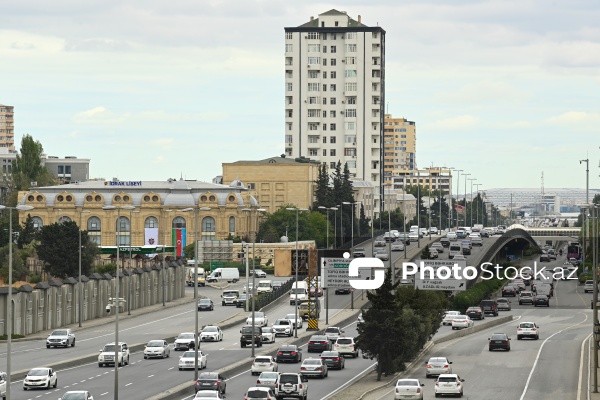 Bakının mərkəzində müşahidə edilən tıxac