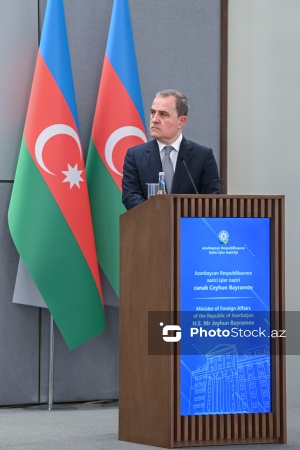 Ceyhun Bayramov və Əymən Əs-Səfadinin birgə mətbuat konfransı