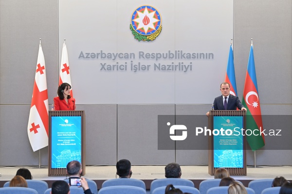 Ceyhun Bayramov və Maka Boçorişvilinin birgə mətbuat konfransı