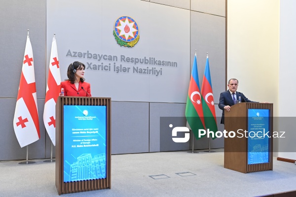 Ceyhun Bayramov və Maka Boçorişvilinin birgə mətbuat konfransı