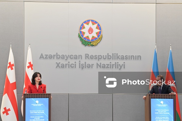 Ceyhun Bayramov və Maka Boçorişvilinin birgə mətbuat konfransı