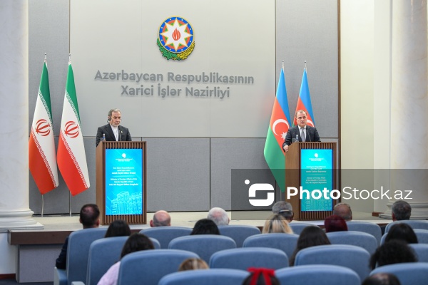 Ceyhun Bayramov və Seyid Abbas Əraqçının birgə mətbuat konfransı