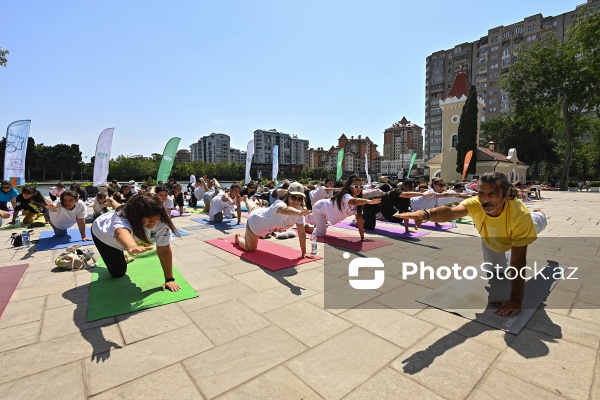 Dədə Qorqud parkında keçirilən yoqa təlimi