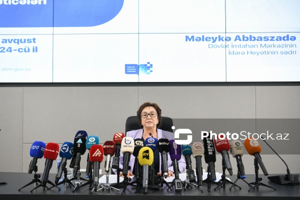 DİM sədri Məleykə Abbaszadənin universitetlərə qəbulun nəticələri ilə bağlı keçirdiyi brifinq