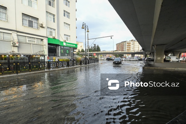 Güclü yağışdan sonra Bakı