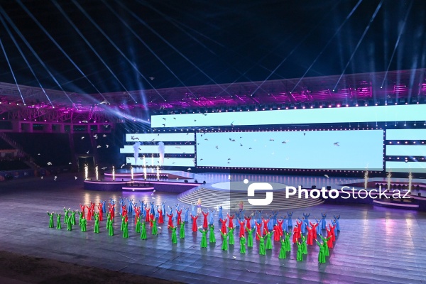 Gəncə stadionunda keçirilən III MDB Oyunlarının açılış mərasimi