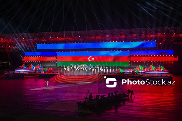 Gəncə stadionunda keçirilən III MDB Oyunlarının açılış mərasimi