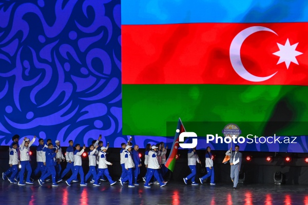 Gəncə stadionunda keçirilən III MDB Oyunlarının açılış mərasimi