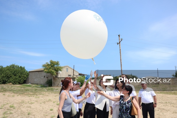 Maştağa qəsəbəsində yerləşən aerostansiyadan ilk radiozond hava şarının buraxılışı mərasimi