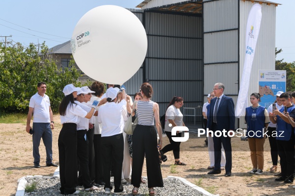 Maştağa qəsəbəsində yerləşən aerostansiyadan ilk radiozond hava şarının buraxılışı mərasimi