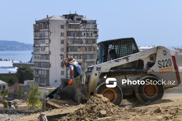 Mərkəzi Parkın davamının tikintisi prosesi