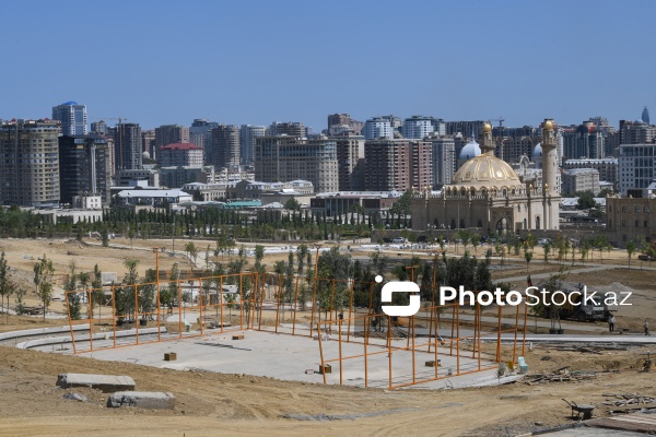 Mərkəzi Parkın davamının tikintisi prosesi