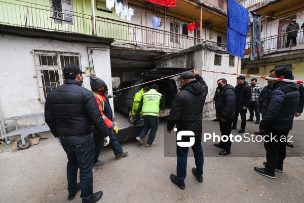 Nərimanov rayonunda dörd nəfərin meyitinin tapıldığı hadisə yeri
