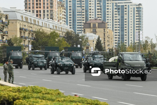Zəfər Gününə həsr olunmuş hərbi parada hazırlıq məşqlərinin ikinci günü