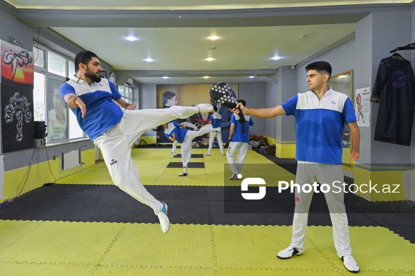 Azərbaycan para taekvondoçularının məşq prosesi