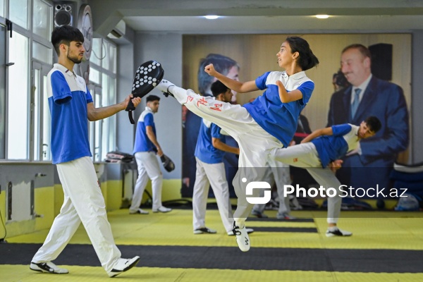 Azərbaycan para taekvondoçularının məşq prosesi