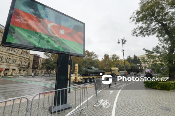 Paytaxt Bakıda Zəfər paradı öncəsi hazırlıq işləri