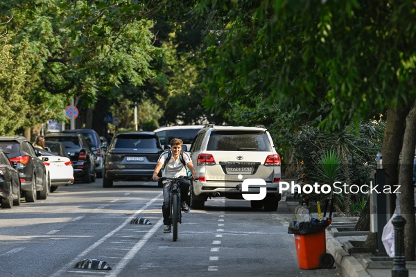 Piyadaların və avtomobillərin istifadəsində olan velosiped zolaqları