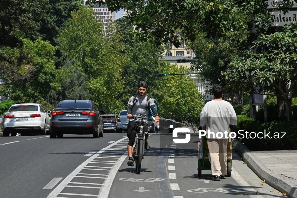 Piyadaların və avtomobillərin istifadəsində olan velosiped zolaqları