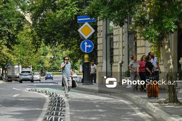 Piyadaların və avtomobillərin istifadəsində olan velosiped zolaqları