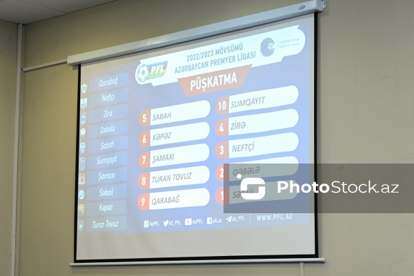 Bu gün futbol üzrə Azərbaycan Premyer Liqasında 2022/23 mövsümünün püşkü atılıb