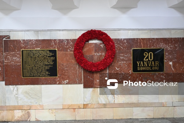 20 Yanvar şəhidlərinin xatirəsi metronun “20 Yanvar” stansiyasında anılıb