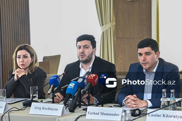 Azərbaycan və Ermənistan vətəndaş cəmiyyətlərinin nümayəndələrinin iştirakı ilə keçirilən mətbuat konfransı