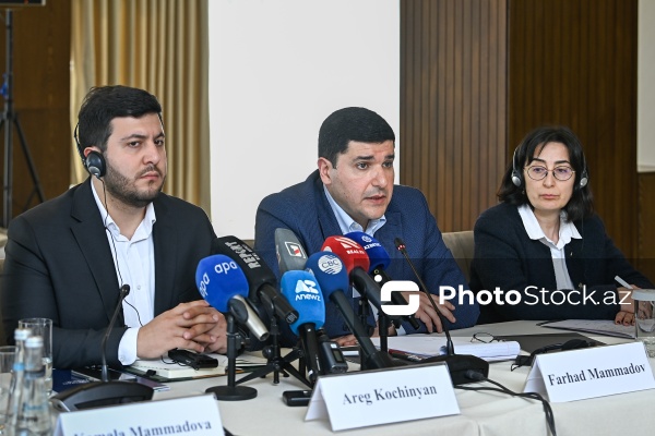 Azərbaycan və Ermənistan vətəndaş cəmiyyətlərinin nümayəndələrinin iştirakı ilə keçirilən mətbuat konfransı