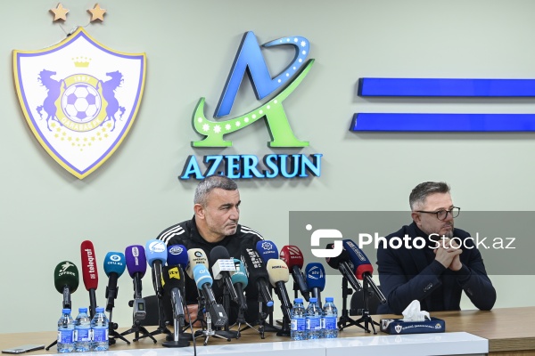 "Qarabağ" futbol komandasının baş məşqçisi Qurban Qurbanovun mətbuat konfransı