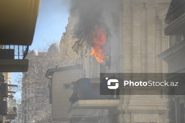 Bakının Lev Tolstoy küçəsində baş verən yanğın
