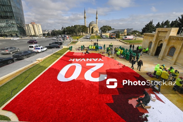Şəhidlər xiyabanında 20 Yanvar faciəsinin ildönümü ilə bağlı aparılan hazırlıq işləri
