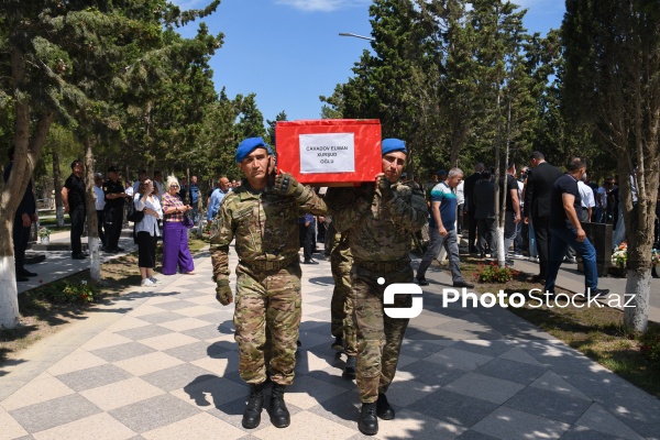 Birinci Qarabağ müharibəsində itkin düşmüş şəhid Elman Cavadovun dəfn mərasimi