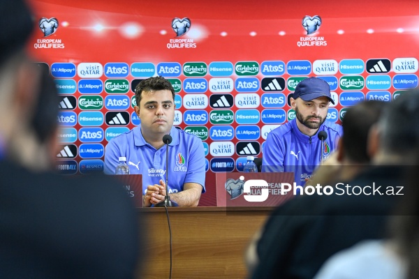 Azərbaycan millisinin Ukrayna millisinə qarşı oyunundan öncəki mətbuat konfransı