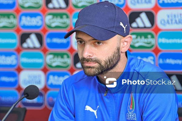 Azərbaycan millisinin Ukrayna millisinə qarşı oyunundan öncəki mətbuat konfransı